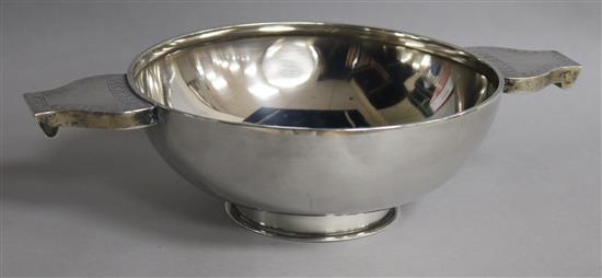 A large silver quaich, Edward & Sons, London, 1937, 18 oz.